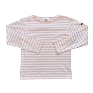 Agnes B pour Adam Et Ropé Pink & White Striped Long Sleeve Bordered Tee Medium